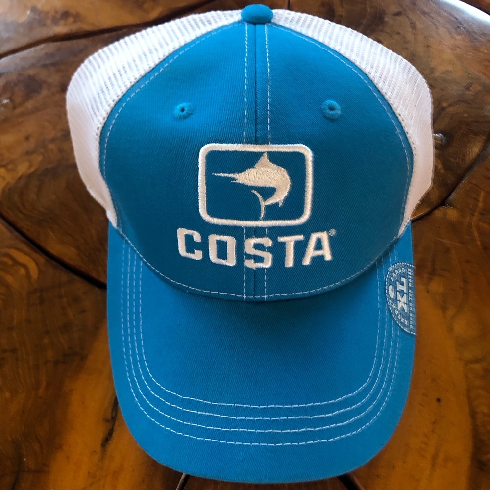 Costa Marlin Billfish Snapback Mesh Trucker Style Baseball Cap Hat Mens XL Blue